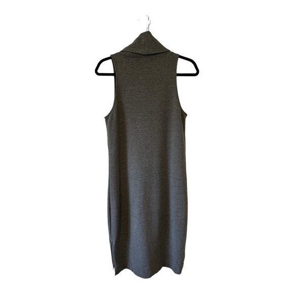 Banana Republic Gray Sleeveless Cowl Turtleneck Ribbed Knit Dress - Size Medium - Picture 3 of 13